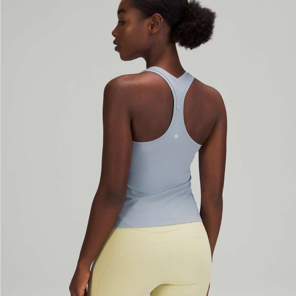 Chambray--Cool Racerback Short Tank Top - Picture 2 of 7